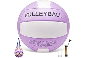 Stavanicen Volleyball Official Size 5 for Indoor Outdoor, Thicker PU Soft Volleyball Beach Volleyball for Girls Boys Teenager Adults, Volleyball Kit for Beach Game Gym Training Beginner