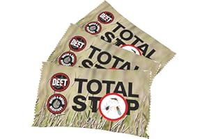 TotalStop Wipes Deet-Free Icaridin Insect Repellent. Stops Mosquitos Blackflies Ticks other Bugs. Wards off airborne attacker