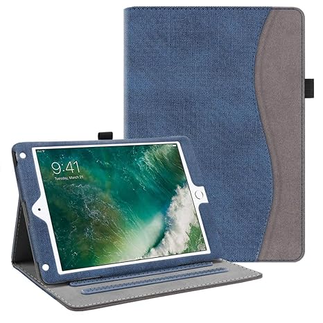 Fintie Hülle für iPad 9.7 Zoll 2018 2017 / iPad Air 2 / iPad Air - [Eckenschutz] Multi-Winkel Betrachtung Folio Stand Schutzh