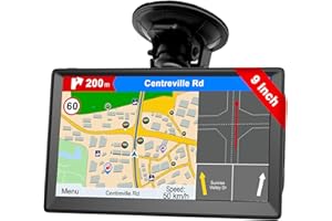 JIMWEY GPS Navigator for Car with Latest 2025 Map Free Update, Car GPS Navigation System for Truck Commercial Drivers with POI/Zip Search, Support Voice Turn Guidance, Red Light Warning, Speedcam Alerts, FM