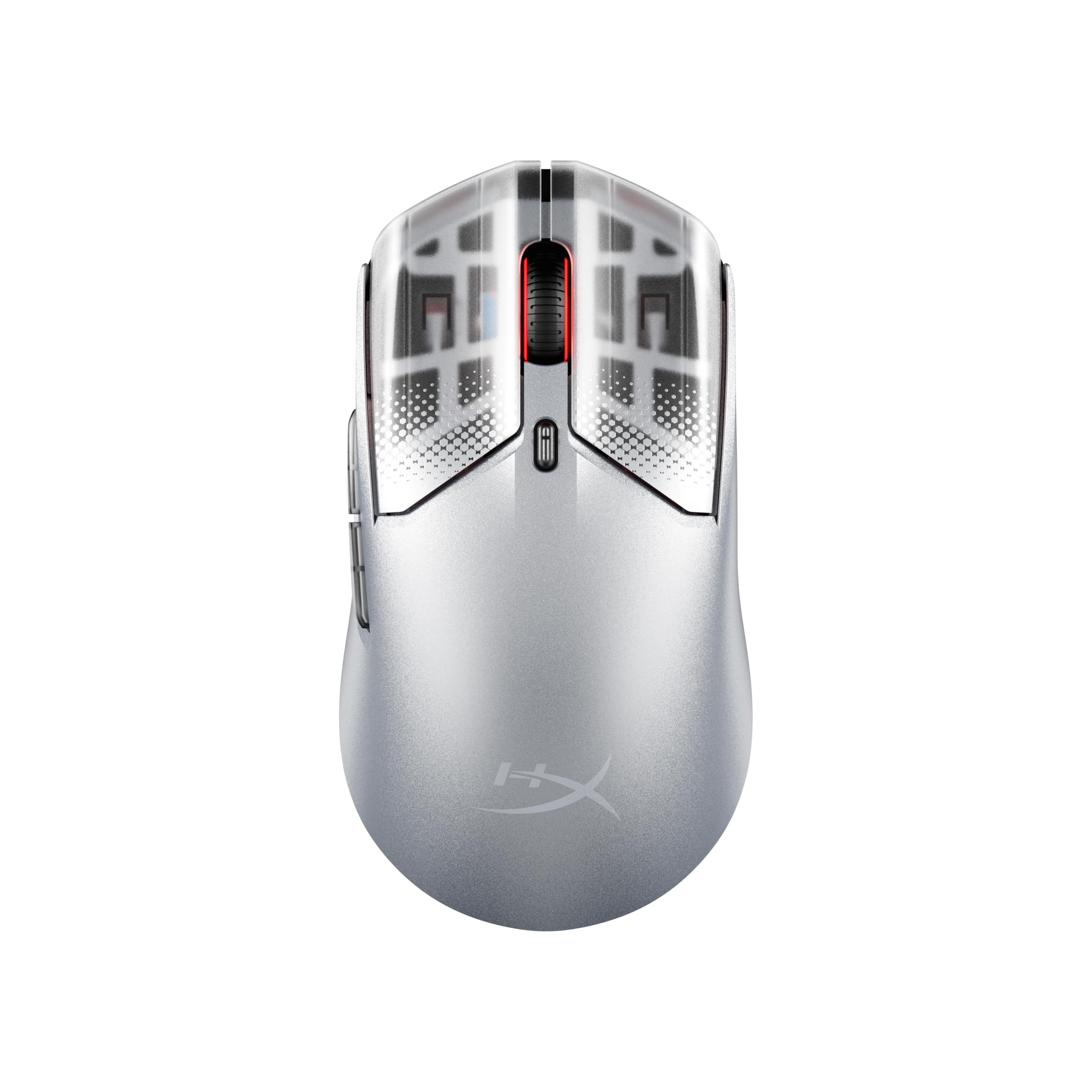 HyperX Pulsefire Haste 2 S Kabellose Gaming-Maus, Magnesiumgehäuse, Ultra-leicht, 64 g, Akku 120 h, Glass Skates, 26 K Sensor, Silber
