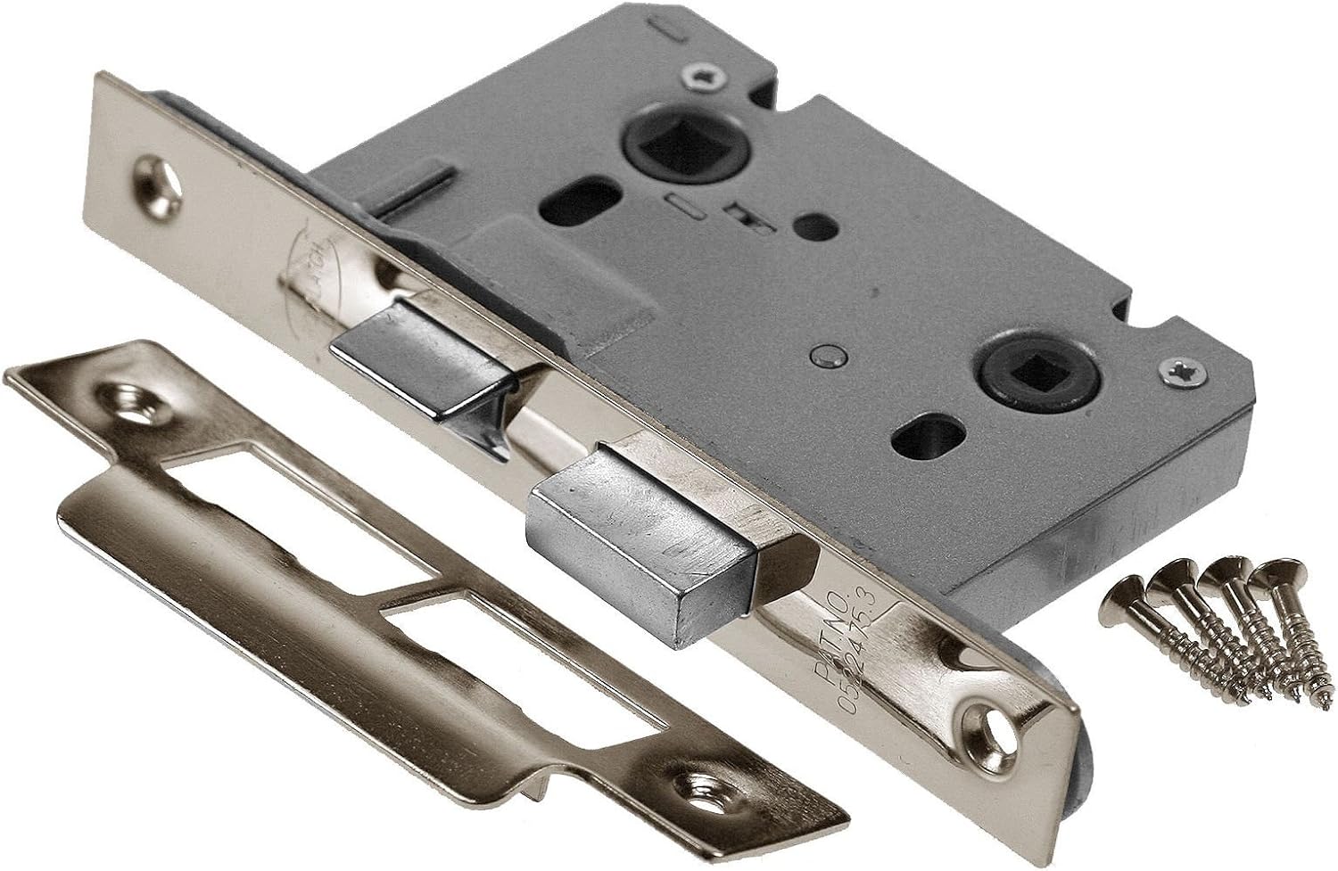 Bathroom Door Lock Bolt Through 64mm Nickel Finish Rotalatch Reversible ...