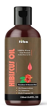 Feba Hibiscus Oil (Gudhal Ka Phool) 100% Pure & Natural For Hair Growth, No Mineral & Paraben (150 ml)