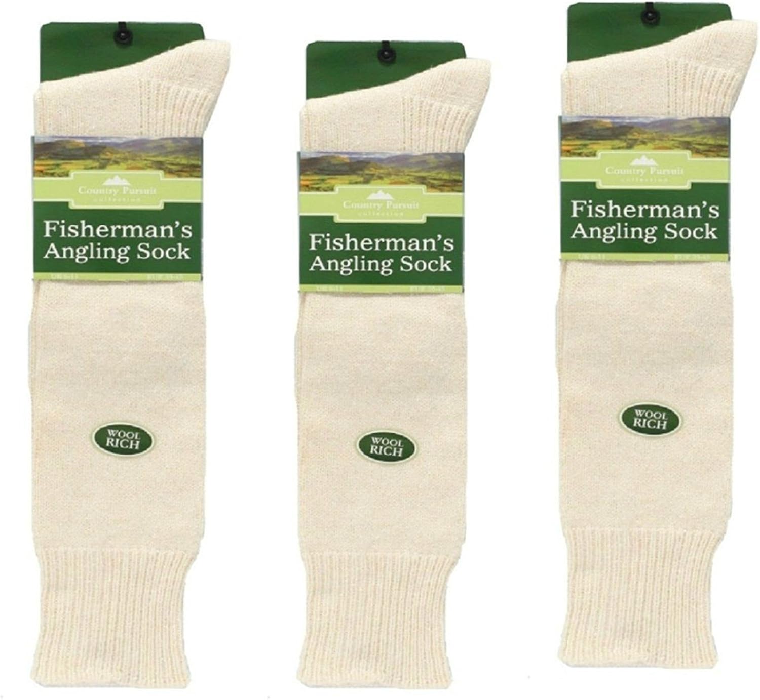 3 Pairs Fisherman's Angling Socks Boot Wool Country Fishing Socks , 6