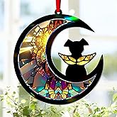 Dog Memorial Suncatcher – DIY Dog Angel Memorial Acrylic and Wood Ornament – Personalized Pet Loss Window Hanging – Sympathy Gift for Pet Lovers, Loss of Remembrance Gift, Wings on Moon