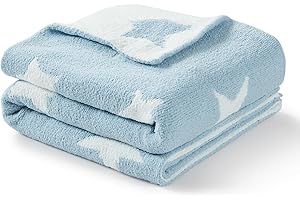 CREVENT 30"X40" Cozy Soft Warm Chenille Baby Blanket for Girls Boys, Newborn Essentials for Infant, Baby Shower Receiving Gif