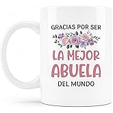 QICLM Spanish Abuela Grandma Mug, Grandma Gifts from Grandkids Ceramic Coffee Cup, Abuela Grandmother Gifts for Birthday Christmas Coffee Tea Mugs 11 oz