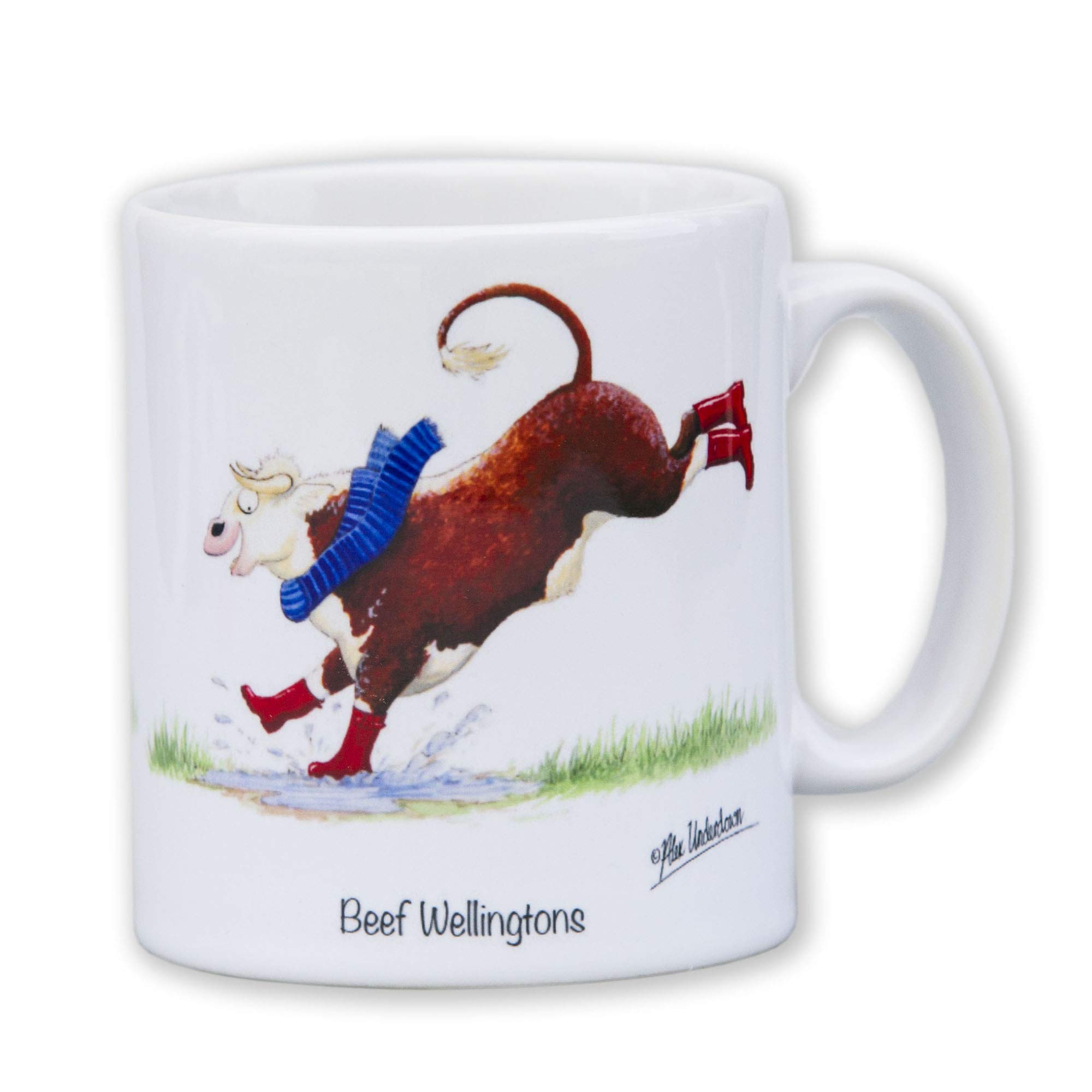 Alex Underdown Mug Featuring Cattle Cartoon. Beef Wellingtons