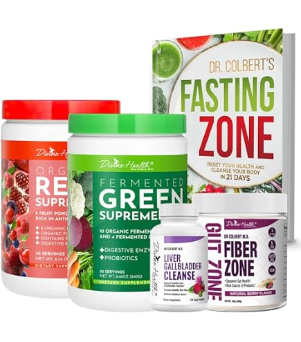 Amazon.com: Divine Health Dr. Colbert MD Detox Starter Pack Green  Supremefood | Fiber Zone (Berry) | Liver Gallbladder Cleanse | Nano  Glutathione Spray | Fasting Zone Book