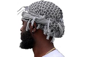 JILIYUPA Satin Lined Turban Silky Head Wraps for Men with Long Twist Straps Halo Turban Mens Turban Head Scarf for Hair