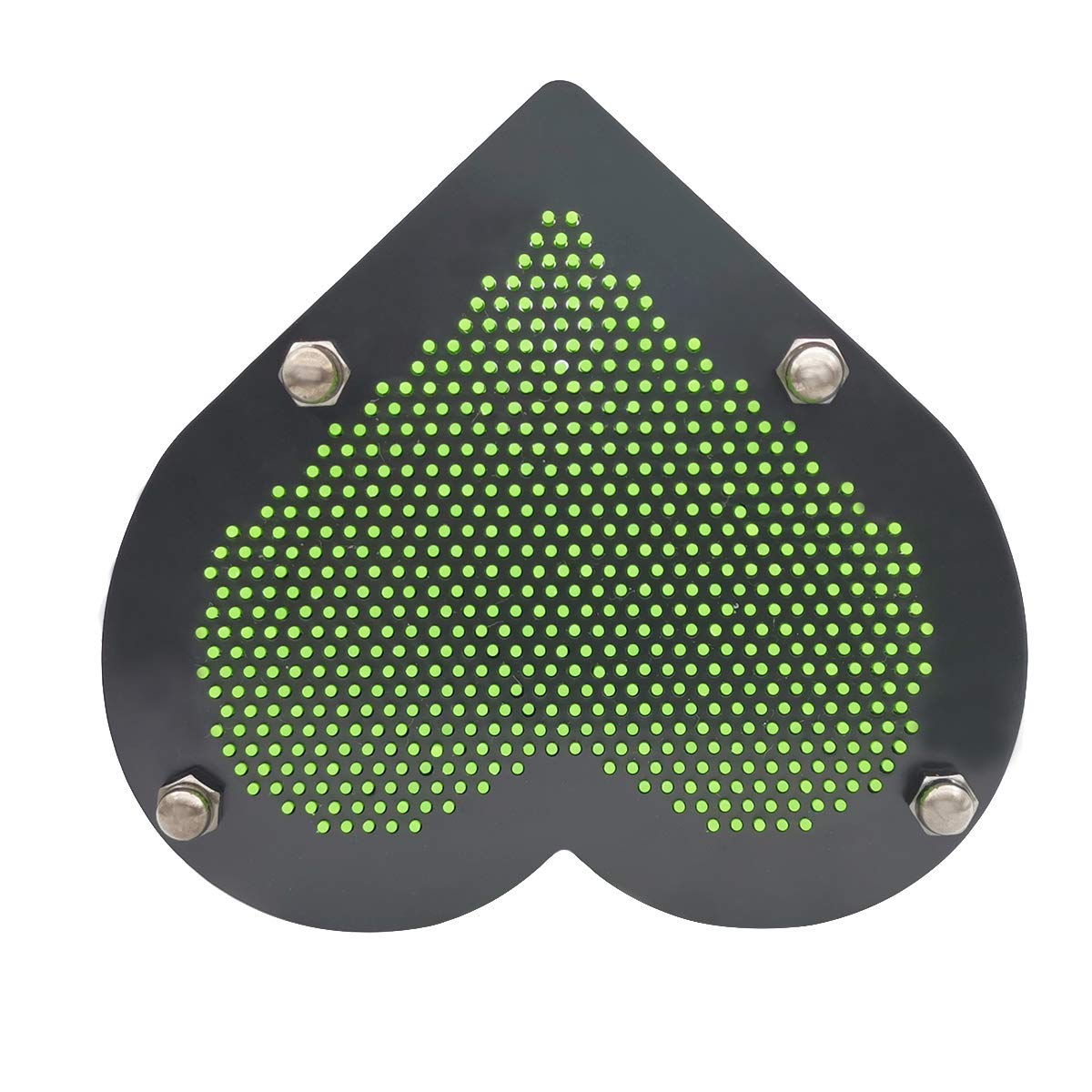 MICKYU Small Pin Art Board Game Classic Plastic 3D Pin Point Impression Office Desk Toy Sculpture for Children Adults, 5.7 x 5.5 inches, ( Green, Love )