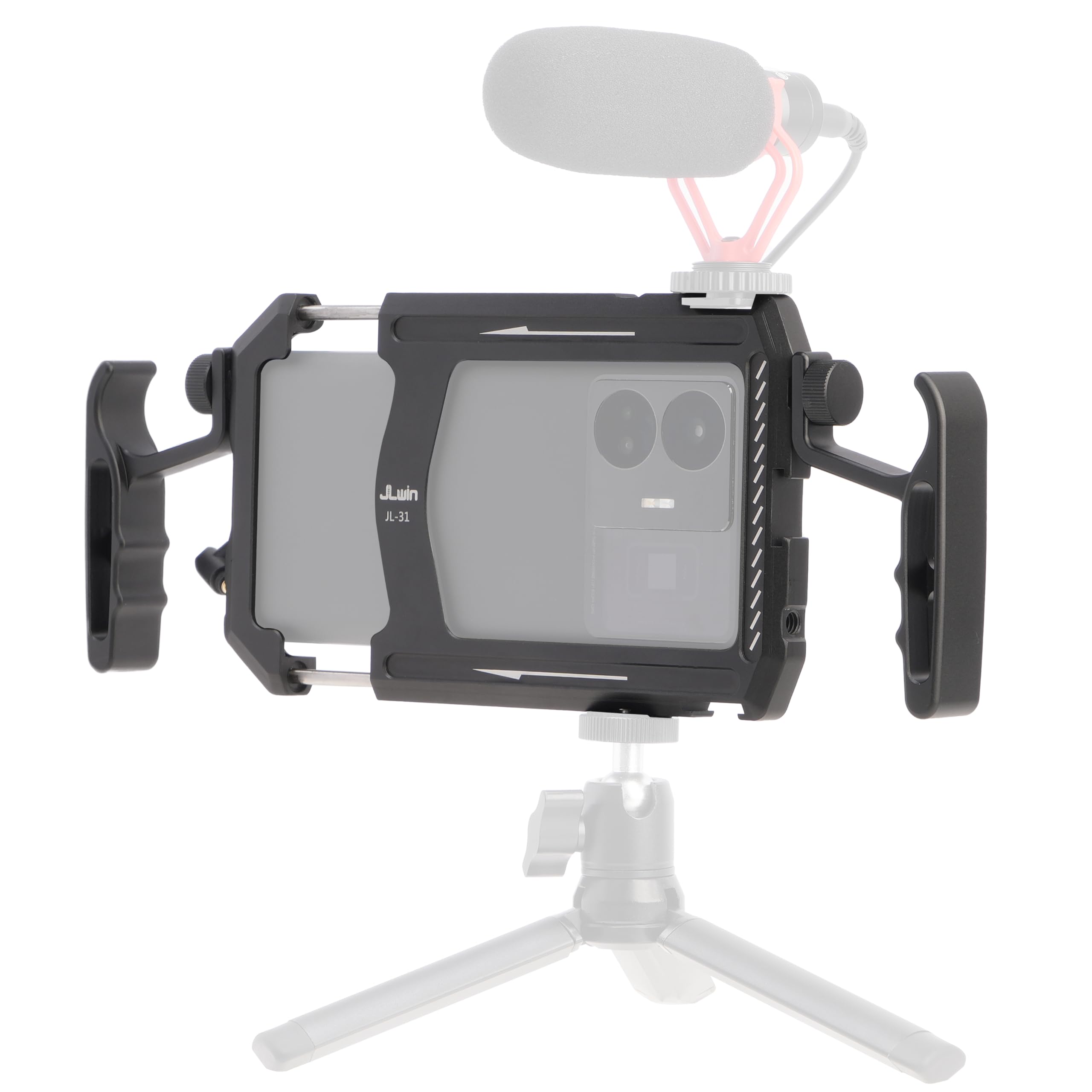 Hersmay Metal Universal Smartphone Cage Video Rig Grips Stabiliser Vlogging Live Broadcast Mobile Phone Holder Kit Video Maker