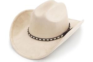 BESOOGII Western Cowboy Hat for Women and Men, Unisex Big Wide Brim Felt Hats for Cowboys and Cowgirls