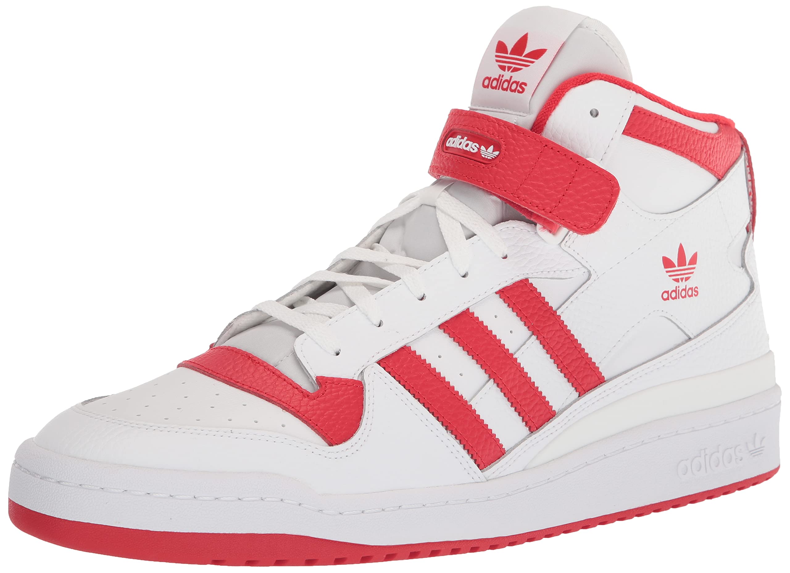 Adidas Men's Forum Mid Sneaker, White/Vivid Red/White, 10 on