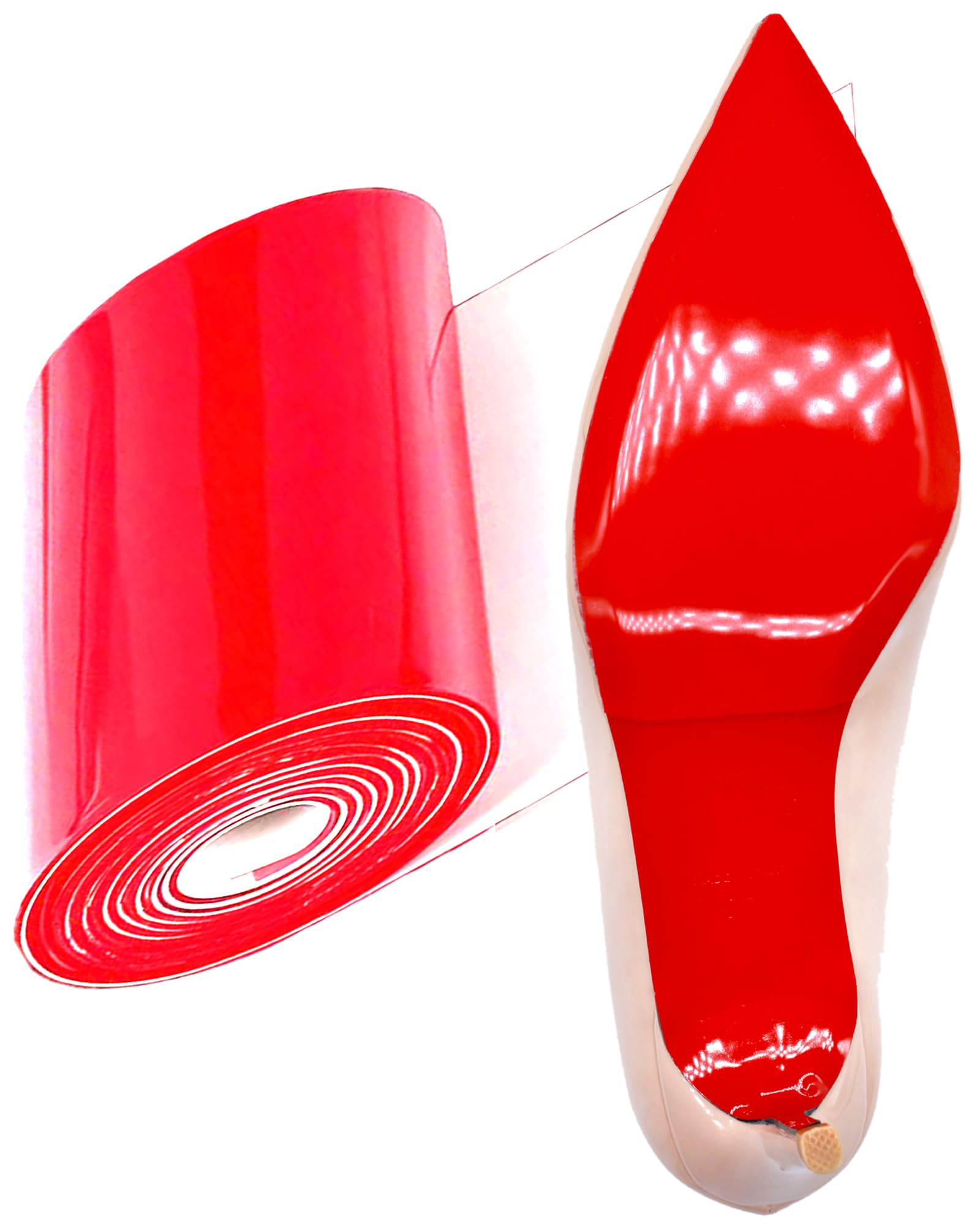 Photo 1 of BHXANZOU Red Bottom Shoe Sole Protector Compatible with Christian Louboutin Shoes,Sole Guard - Non-Slip Shoe Pads | Smooth Surface Traction | Scratch Prevention (Mirror Red, 40 in x 4.5 in)