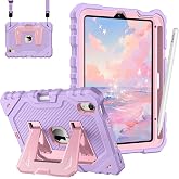 Fintie Kid-Friendly Case for iPad mini 7th Generation A17 Pro/mini 6 8.3" | Fully-Body Rugged Heavy Duty Shockproof Cover, Built-in Kickstand, Landscape &amp; Portrait Viewing, Pencil Holder, Purple
