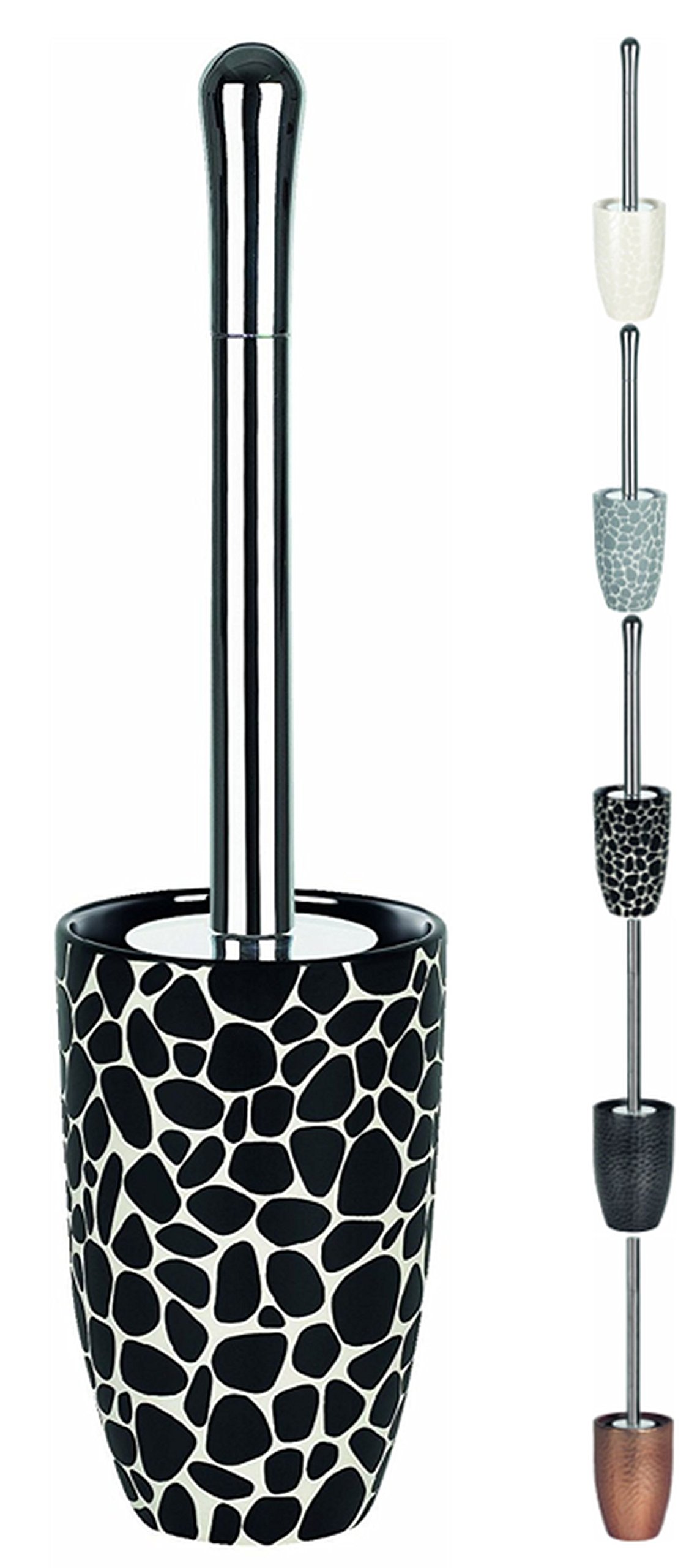 Spirella Darwin Pebble Stoneware Toilet Brush, Black