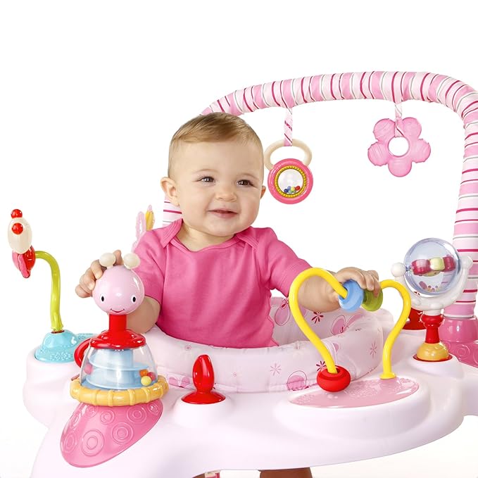 bright starts exersaucer pink