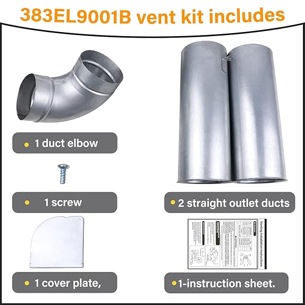 UPGRADED 383EEL9001B DRYER VENTING KIT ASSEMBLY COMPATIBLE WITH LG KENMORE SEARS, REPLACES 3911EZ9131X 1266802 AH3575086 EA3575086, AP4438852, PS2438605, EAP2438605, ADJUSTABLE