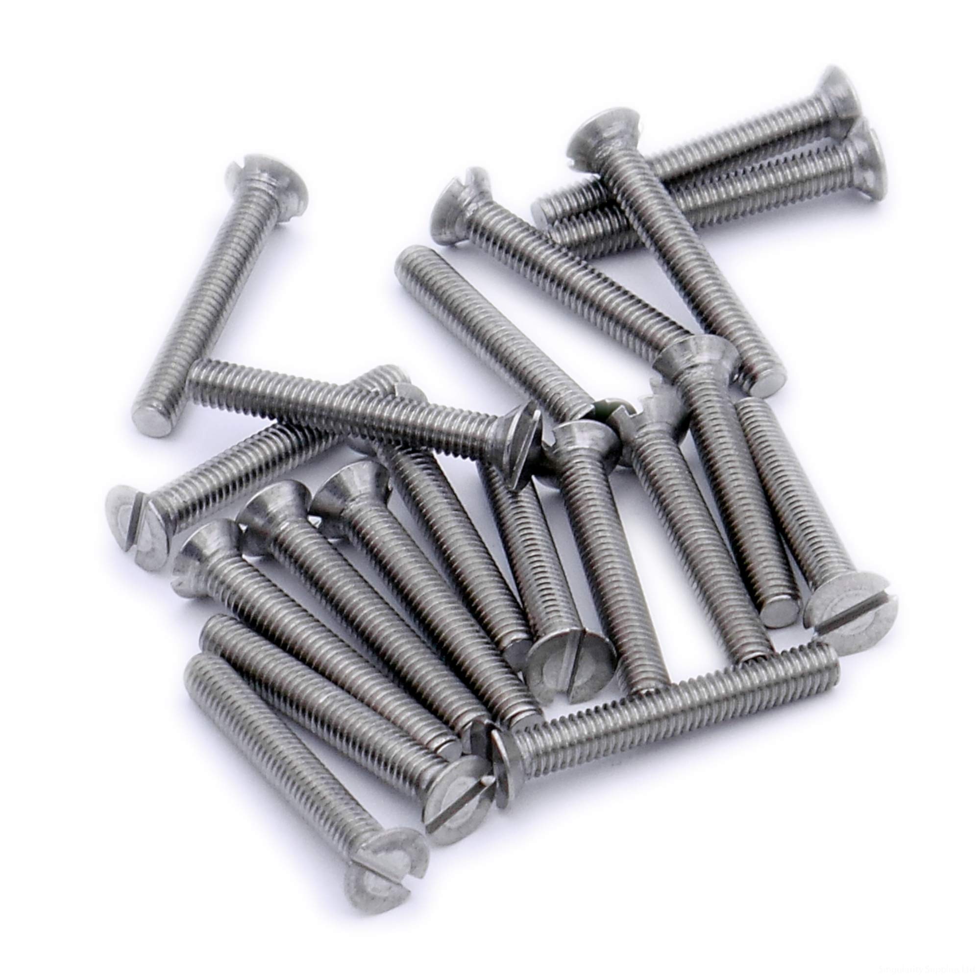 M2 (2mm x 18mm) Slot Countersunk Machine Screw (Bolt) - Stainless Steel (A2) (Pack of 20)