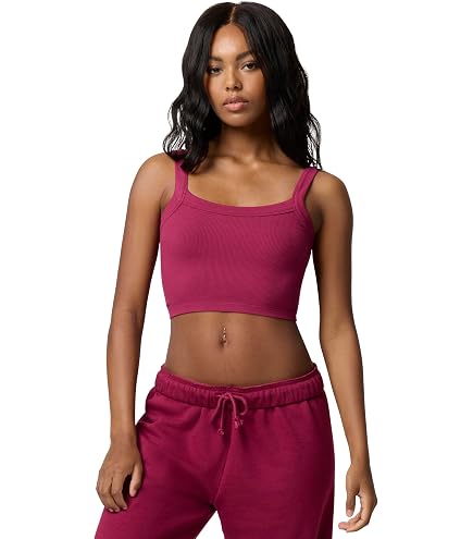 florence by mills Women's Softie Rib Short Sleeve Crop Top, Aurora