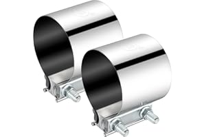 EVIL ENERGY Exhaust Clamp,Butt Joint Band Clamp Sleeve Coupler Stainless Steel (3.0 Inch,2Pcs)