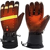 YADGS Rechargeable Heated Gloves for Winter, 3 Heat Levels, Waterproof Windproof, Touchscreen Compatible – Electric Hand Warmers for Skiing, Hiking, Motorcycle & Cold Weather