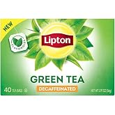Lipton Decaffeinated Green Tea Bags, Unsweetened Teabags for Decaf Hot Tea or Decaf Iced Tea with Flavonoids, 40 Total Tea Bags