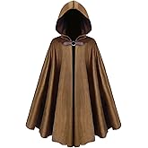MARCSONNIA Renaissance Cloak with Hood Medieval Velvet Hooded Cape Victorian Hooded Cloak Halloween Costume for Adult