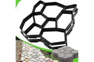 CJGQ 2 Packs Plus Size 19.6"x19.6"x1.7" Walk Maker Reusable Concrete Pathmate Stone Molding Stepping Stone Paver Lawn Patio Yard Garden DIY Path Maker Paving Moulds (Irregular)