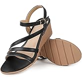 Goldnut Wedge Sandals for Women Dressy, Comfortable Summer Low Wedges Womens Open Toe Strappy Sandal
