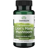 Swanson Lion's Mane Mushroom, 500 mg, 60 Vegan Capsules | For Professionals Seeking Mental Focus, Memory, and Clarity Support, Supports Healthy Nerve Cell Growth