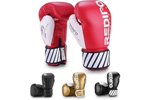 Redipo Boxing Gloves for Men & Women, Premium Leather Sparring Heavy Bag Training Gloves, Pro Punching Bag Gloves for Muay Thai, Kickboxing, MMA