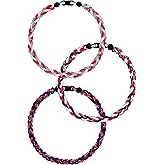 SUPBOMM 3 pcs Baseball Rope Necklaces, League Team Colors Braided Necklace, Baseball Team Gifts