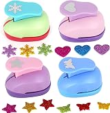 XUBX 4 Pcs Craft Punch Set Butterfly Star Heart Snowflake Embossing view 1
