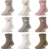 WEVIAS Baby Socks Toddler Grip Non Slip Cotton Crew Infant Boys Girls Anti Skid Socks 9 Pairs