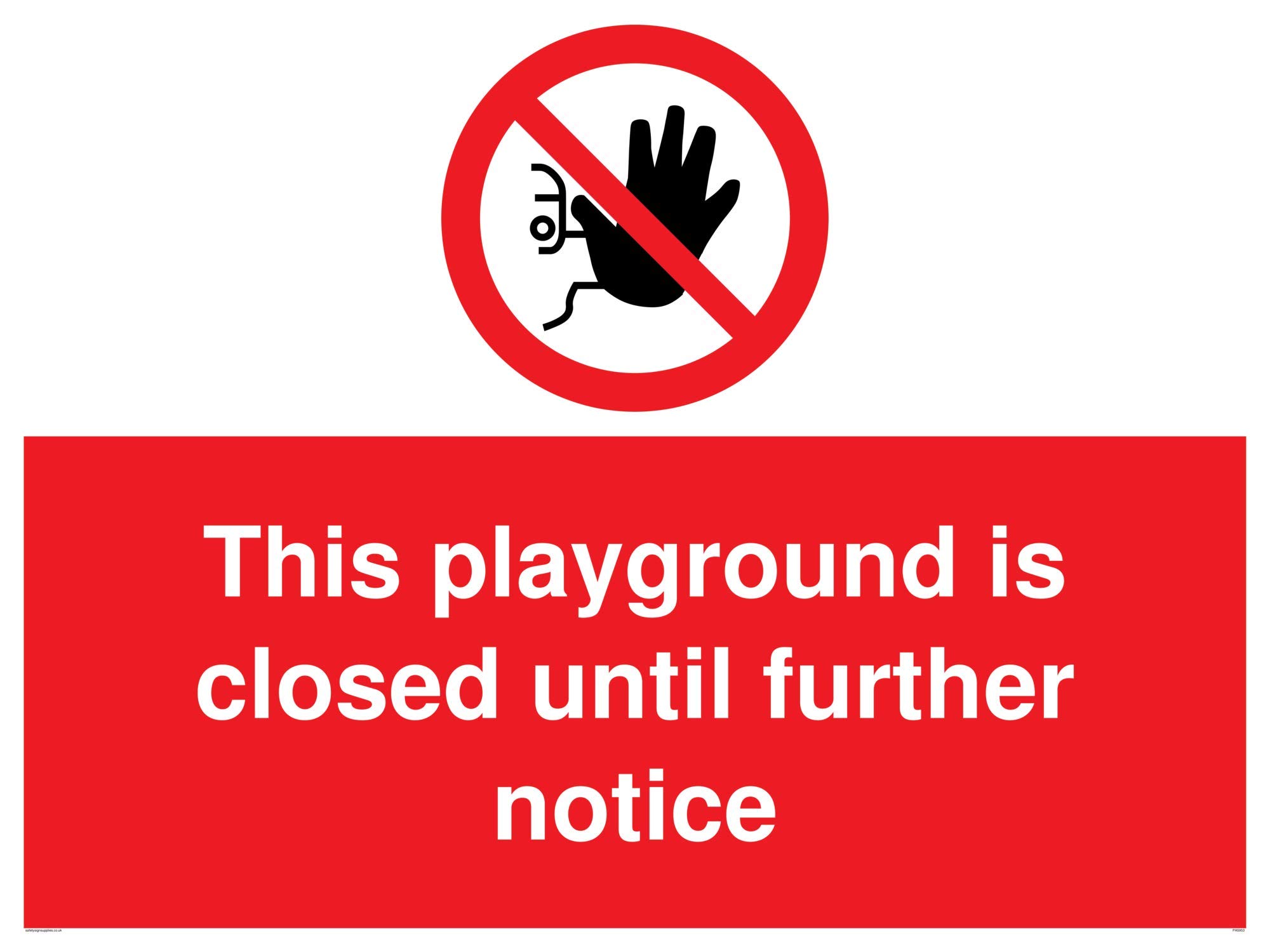 This playground is closed until further notice sign - Aluminium Composite 3mm