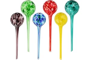 Brajttt Plant Watering Globes, 6pcs Automatic Glass Watering Bulbs, Decorative Garden Watering Glass drip Ball with 6 Tags