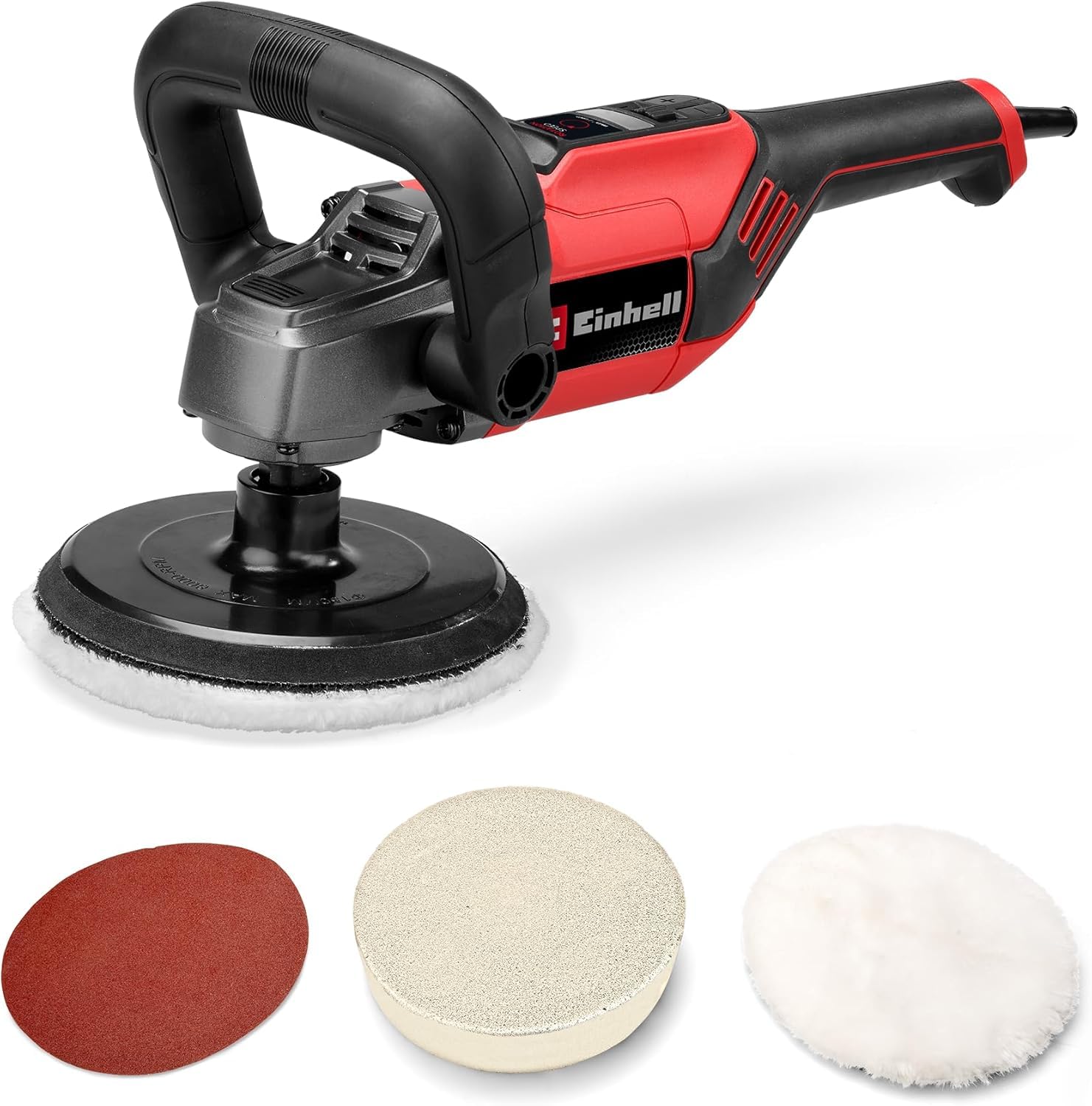 Einhell Polier- und Schleifmaschine CC-PO 1100/150 CE (1100 W, Ø 150 mm Polierteller, Drehzahlelektronik 500 - 3.500 min-1, Konstantelektronik, Kletthaftung, inkl. Zubehör)