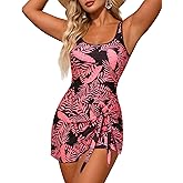 VIAURBE One Piece Swimdress for Women Tummy Control Bathing Suit with Shorts Skirt Modest Swimsuit