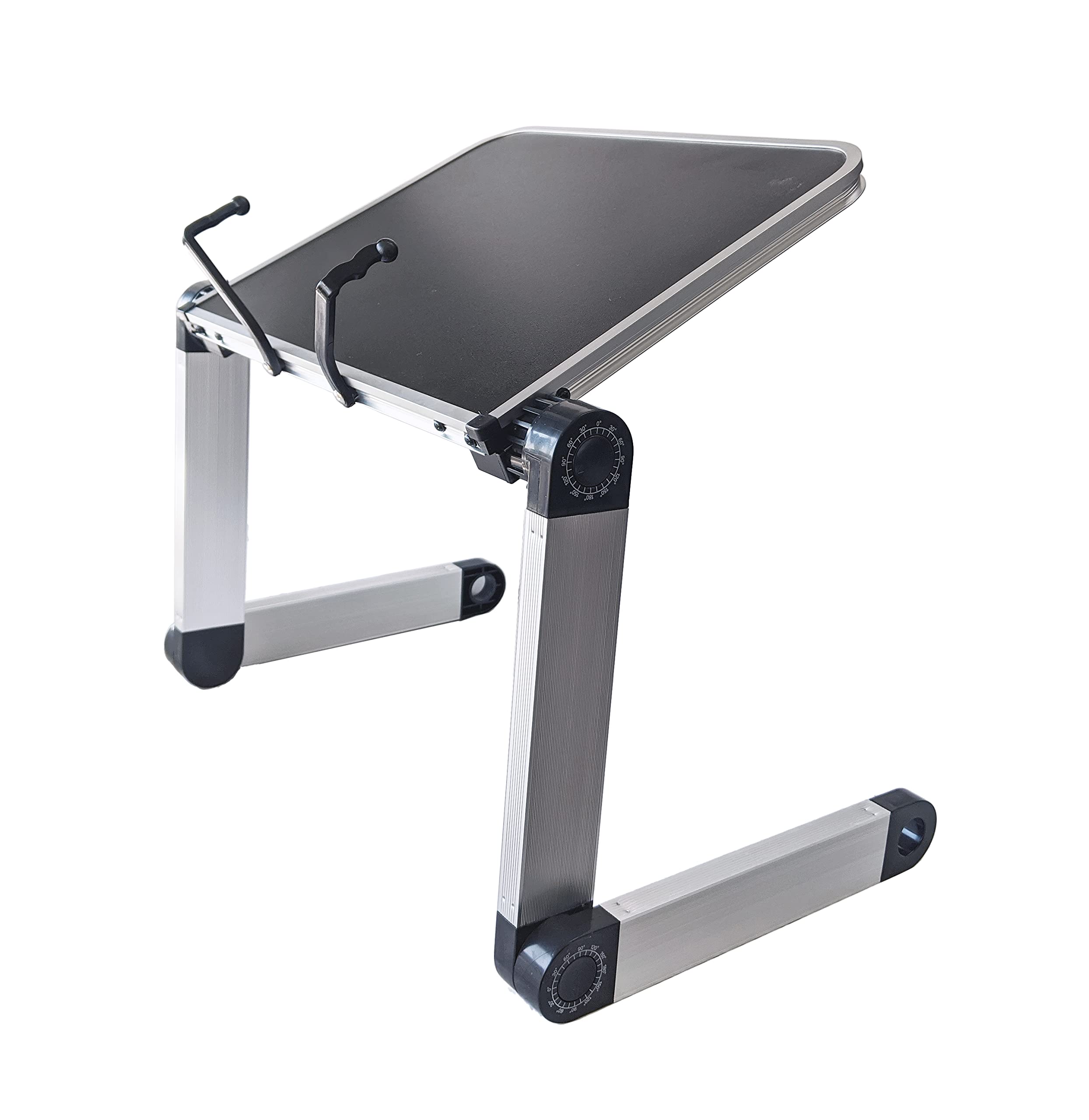 Table Buddy Ergonomic Laptop Stand, Aluminum Laptop Holder, Lightweight, Height Adjustable, Angle And Foldable, Suitable For Indoor And Outdoor Use 30.5 x 24.5 cm