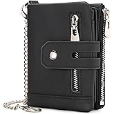 GAEKEAO Chain Wallets for Men - Bifold RFID Blocking Mens Wallet with Chain, High Security Leather Wallets with Coin Pocket