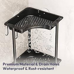 SWTYMIKI Corner Shower Caddy Standing - 3 Tier Rust