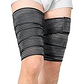Zuscot 2 Pcs Hamstring & Thigh Compression Wraps, Adjustable Thigh Compression Braces, Quad Support for Men and Women, Versatile Compression Bandages for Knee, Calf, Arm