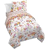 Jay Franco Hello Kitty Full Size Comforter Set - 7 Piece Bedding Includes Sheet Set & Pillow Covers - Super Soft Floral Bedding