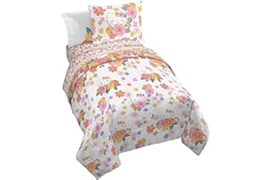 Jay Franco Hello Kitty Full Size Comforter Set - 7 Piece Bedding Includes Sheet Set & Pillow Covers - Super Soft Floral Bedding