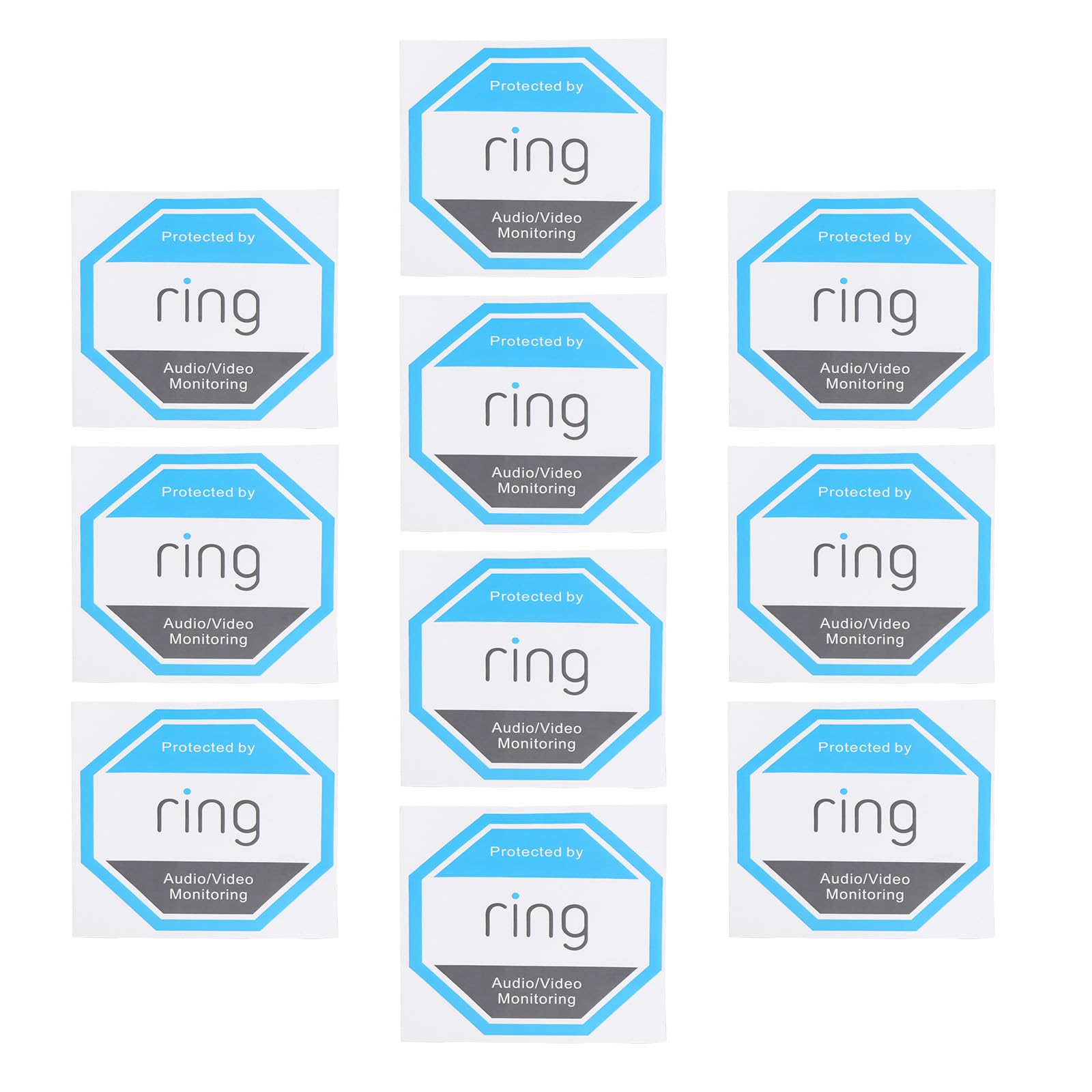 OTOTEC 10Pcs CCTV Doorbell Camera Sticker Ring Doorbell Stickers PVC Waterproof Sticker Camera Warning Sign Ring Security Stickers Decals CCTV in Operation, 10x10cm