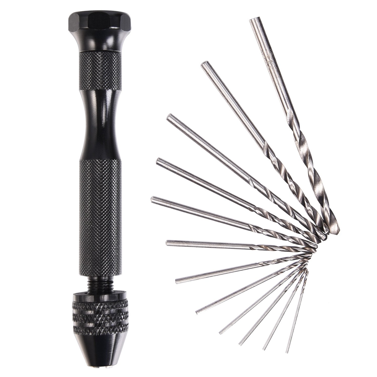 12 Pieces Twist Drill Bits Precision Pin Vise Woodworking Hand Drill