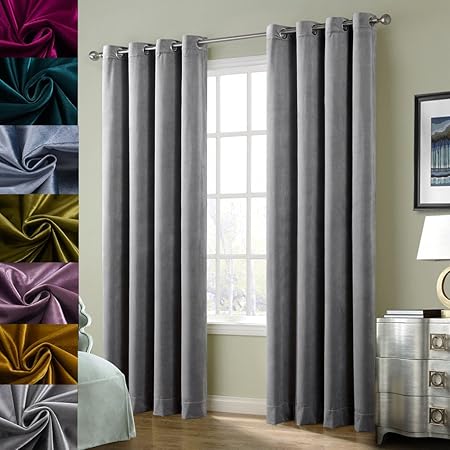 Homescapes Thermal Interlined Cream Velvet Curtains Pair Width