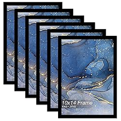 Fxojyvo 10x14 Picture Frame Set of 6, Black Frame